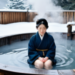 **

"A professional woman, fully clothed in modest attire, relaxing in a steaming outdoor onsen surrounded by a snowy landscape. Safe for work, appropriate content, perfect anatomy, natural proportions, professional photography, high quality, family-friendly."

**